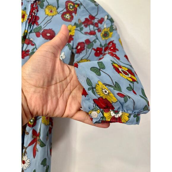 Girls Boho Cottagecore High neck Long Sleeve Midi Spring Dress 6/7 - Picture 5 of 8